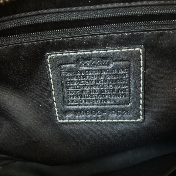 COACH black handbag, 8x13, black with white stitching, lightly worn - Picture 4 of 4